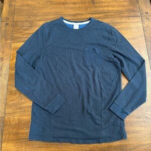 Abercrombie & Fitch Muscle Texture Navy Blue Shirt Mens XL Long Sleeve Y2K**